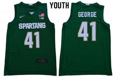 Youth Conner George Michigan State Spartans #41 Nike NCAA Green Authentic College Stitched Basketball Jersey SX50Y10FB